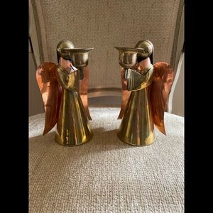 Brass and Copper Angel candle holders.